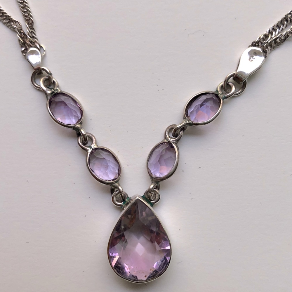 amethyst & sterling silver necklace 💎